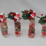 サンタの帽子とクリスマスらしい飾りがワンポイントのハーバリウム。